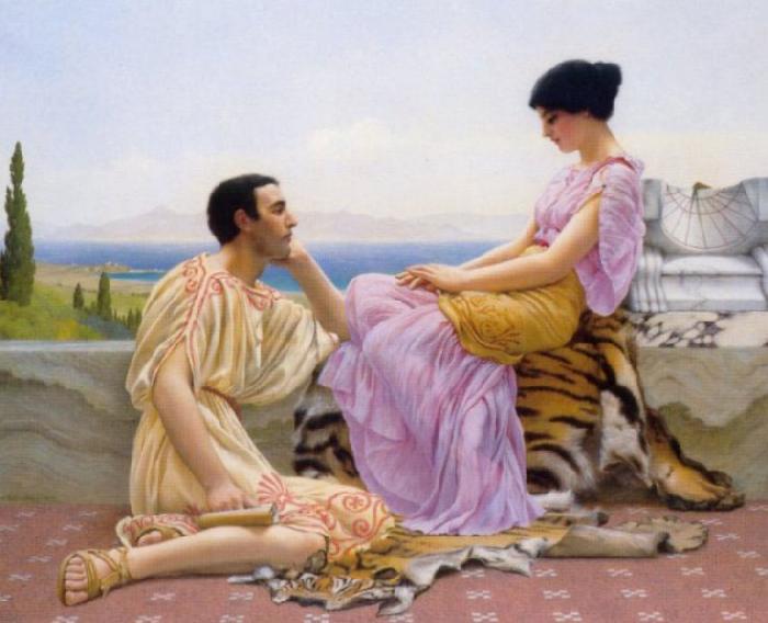 John William Godward Youth and Time Sweden oil painting art
